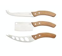 Artesa Juego de Cuchillos para Queso, Cubiertos de Acero Inoxidable, 1 Juego de 3 Cuchillos para Queso, Cuchillo para Queso Duro, Queso Blando y Queso Frágil en Caja de Regalo