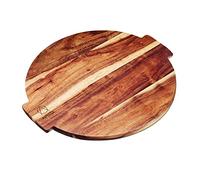 Artesà Lazy Susan Plato Giratorio de Madera, Bandeja Giratoria Grande para Servir Sushi y Aperitivos, Tabla de Pizza Ideal para Cenas, Comidas Familiares y Eventos, 39 x 35 cm - Madera Natural