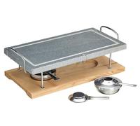 Artesà Parrilla de Piedra Caliente, Parrilla Gourmet de Sobremesa, Parrilla de Piedra para Carnes, Mariscos y Verduras, 41,5 x 22 x 15 cm - Mármol/Madera