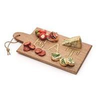 Artesa Tabla de queso rectangular de madera con letras decorativas, 38 x 20.5 cm, color Marrón