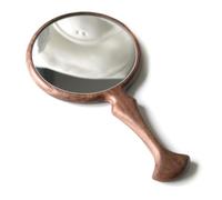 Artesanía de espejo de mano de madera con mango, nogal