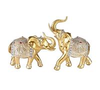 Artesanía Resina Creativa - Figuras Animales Elefante Thai Afortunado Asia Sudeste | Estatuillas Animales | Escultura Elefante | 1 Par Arte Resina Para Mudanza Cumpleaños Boda B