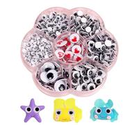Artesanía Wiggly Eyes - Pegatinas de globos oculares pegajosos de 6-18mm | Artesanía autoadhesiva Googly Eyes, cuidando creaciones LastSticky Googly Eyeballs para tarjetas, muñecas, bolsos, sombreros