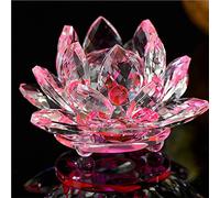 Artesanías De Flores De Loto De Cristal, Pisapapeles De Cristal, Adornos De Fengshui, Figuritas Para El Hogar, Decoración Del Banquete De Boda, Regalos, Decoración De Jardín De Recuerdo,rosa,80 Mm