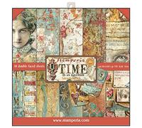 Artesanías Sándalo Papel STAMPERIA (10 Hojas, Doble Cara, 30 x 30 cm) (Time)