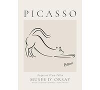 Artesta Lámina decorativa Pablo Picasso Animals Drawings the cat Esquisse D’un Félin 40x50cm