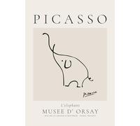 Artesta Lámina decorativa Pablo Picasso Animals Drawings the elephant 30x40cm