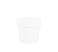 Artevasi ART5600442843460 Maceta Redonda de Plástico con Tanque de Agua, Diámetro 30 cm, Color Blanco