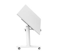 Artexport Mesa Multifuncional Taxi 160 Blanco con Tapa Abatible de 25 mm y Patas de Metal con Ruedas