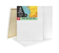 Arteza Lienzo para pintar cuadros | 45.7x61 cm | Pack de 4 | 100% algodón | Lienzos en blanco pre-estirados para acrílico, óleo, y medios húmedos | para artistas profesionales y aficionados