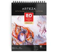 ARTEZA Cuaderno de dibujo, (22,9cm x 30,5cm), 80 hojas de 130 gramos sin ácido, encuadernado en doble espiral, bloc para medios secos, ideal para lápiz, carbón, cera o bolígrafo