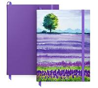 ARTEZA Cuadernos de Dibujo, Diseño de Campo Lavanda y Morada, Juego de 2, (15,2 x 20,3 cm), 96 Hojas Cada Uno, 2 Cuadernos a Rayas con Papel Suave, Material Escolar para Organizar, Escribir y Dibujar