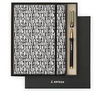 ARTEZA Juego de regalo de diario, 15 x 20 pulgadas, cuaderno de 96 hojas con papel forrado de doble cara y 1 bolígrafo de tinta negra, suministros de oficina para graduados, estudiantes y profesores