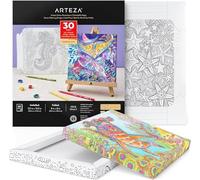 Arteza Libro para Colorear de Adultos, 30,6 x 34,2 cm - 20,4 x 20,4 cm Plegado, 30 Hojas, Ilustraciones del Océano, Papel de 350 g/m², Hojas con Marco Plegable para Colorear y Relajarse