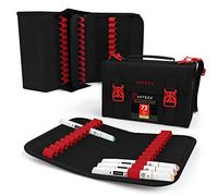 ARTEZA Maletín Organizador para rotuladores | 108 Ranuras Disponibles | Correa removible, Bolsillo con Cremallera y asa de Transporte | Se Abre en Abanico