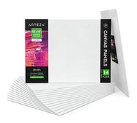 Arteza Paneles de lienzo para pintar cuadros 12x16" (30,5x40,6 cm), pack 14 paneles imprimados sin ácidos, 100% algodón, para acrílica y al óleo, artistas profesionales, aficionados y principiantes