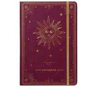 Artfan Cuaderno/diario rayado - Cuaderno clásico de piel sintética de papel grueso de alta calidad con bolsillo + separadores de páginas, regalos, bandas, grande, 144 páginas, tapa dura, forrado (5.8 x 8.4) - rojo