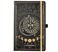 Artfan Cuaderno/diario rayado - Cuaderno de escritura clásico de piel sintética de papel grueso de alta calidad con bolsillo + separadores de página, regalo, banda, grande, 144 páginas, tapa dura,