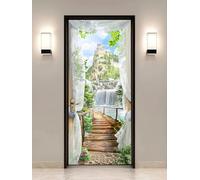 artfanke Adhesivo 3D para puerta, despegar y pegar, vista del castillo, papel pintado autoadhesivo para puerta, calcomanía impermeable para decoración del hogar, dormitorio, 30.3 x 78.7 pulgadas