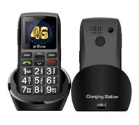 artfone C1+4G Volte Teléfono Móvil para Personas Mayores丨Senior Moviles de Teclas Grandes y Volumen Alto丨Contactos con Imágenes丨Botón SOS丨Base de Carga丨Bateria 1800mAH丨Anuncio de Hora por Voz - Negro