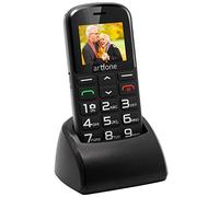 artfone Teléfono Móvil para Mayores de Teclas Grandes 2G gsm con Botón SOS Cámara Cargador de Base Desbloqueo Lateral Linterna Teléfono Móvil para los Ancianos CS182 (Negro)