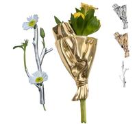 Artful - Broche de jarrón de flores, mini broche de ramo de flores, clip de ramo de flores portátil, pines de solapa para bodas y fiestas, 5 x 2.5 cm, Metal, Sin piedra preciosa