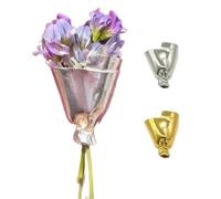 Artful Flower Vase Brooch,Wearable Flowers Bouquet Clip,Elegant Mini Bouquet Lapel Pin for Holding Fresh or Dried Bloom for Jacket Dress Coat,Unique Wedding Mother's Day Gift (Silver)