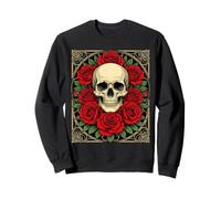 Artful Gótico Art Nouveau Cranium Y Rosas Sudadera