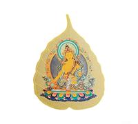Artful Hoja Bodhi de cobre con Ksitigarbha y ocho guardianes espirituales para decoración del hogar y vida consciente (2El rey del Tíbet)