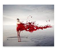 artgeist Mural de pared Mujer en un vestido, 96 x 76 pulgadas, papel tapiz autoadhesivo para pelar y pegar, calcomanía grande extraíble, decoración de pared, diseño de imagen, modelo sesión de fotos