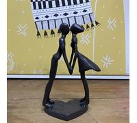 Artgenius Escultura romántica de Pareja de Hierro Fundido, Figura de Amantes y Estatua de Metal para decoración artística (Beso de Amante)