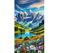 ARTGOTO Diamond Painting Cuadrado Adultos Grande Tamaño Kit Completo,40x70 cm Cuadros Pintura de Diamante para Adultos Paisajes Bosque de Montaña C,Con Diamond Painting Square Accesorios