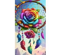 ARTGOTO Diamond Painting Cuadrado Adultos Grande Tamaño Kit Completo,40x70 cm Cuadros Pintura de Diamante para Adultos Atrapasueños A,Con Diamond Painting Square Accesorios para Decorar