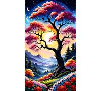 ARTGOTO Diamond Painting Cuadrado Adultos Grande Tamaño Kit Completo,40x70 cm Cuadros Pintura de Diamante para Adultos Árbol de la vida C,Con Diamond Painting Square Accesorios para Decorar