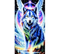 ARTGOTO Diamond Painting Cuadrado Adultos Grande Tamaño Kit Completo,40x70 cm Cuadros Pintura de Diamante para Adultos Lobos A,Con Diamond Painting Square Accesorios para Decorar