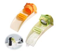 ARTGUTS 2 extensores de grifo para niños, extensor de grifo, extensor de grifo, universal, accesorio multifuncional para grifos de cocinas e inodoros (verde + naranja)