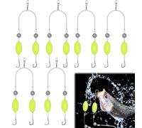 ARTGUTS 6 anzuelos dobles para pesca, doble gancho con línea base invertida, anzuelo antienredos, doble gancho inverso inferior para jigging, deriva, fundición en agua dulce y agua salada