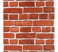 Arthome 44cmx6m vinilo adhesivo muebles Ladrillo Piedra Rojo, Papel Pintado Autoadhesivo Adhesivo Contacto Papel decorativo para Revestimiento, Paredes, Chimeneas, Cocina, Pegatina Impermeable