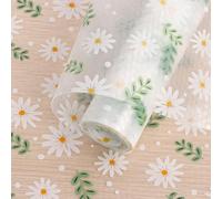 Arthome Protector Cajones Cocina 44x600cm Forros Armario,No Adhesiva Impermeable,Antideslizante Estante Cocina de Plástico EVA para Armario Frigorífico (Hojas Verde Margarita)