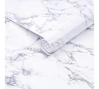 Arthome vinilo adhesivo muebles Blanco Mármol, 44cmx2m Papel Pintado Autoadhesivo, Adhesivo Contacto Papel decorativo para Escritorio,Cocina,Encimera,Armario,Estantería,Pegatina Impermeable