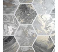 Mármol Remolinos Panal Metálico Oro Rosa Carbón 908502 Arthouse Papel Pintado