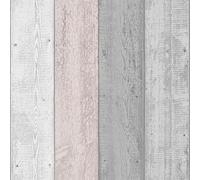 Arthouse - Papel Pintado de Pared Diseño Madera Pintada (10 m x 53 cm) (Gris, Blush)