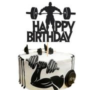 Arthsdite 1 decoración para tarta de fitness, temática de gimnasio, para amantes del levantamiento de pesas, atleta y culturista, levantamiento de pesas, decoración de fiesta de cumpleaños, entusiasta