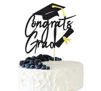 Arthsdite 1 decoración para tartas de graduación 2025, decoraciones de felicitaciones, suministros de decoración de fiesta de graduación 2025, purpurina negra