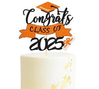 Arthsdite 1 pieza de decoración para tarta de felicitaciones clase de 2025, tema de diploma para la escuela secundaria, suministros de fiesta de graduación, decoración de graduados universitarios,