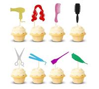Arthsdite 24 piezas de decoración para cupcakes con temática de barbería, corte de pelo, despedida de soltera, despedida de soltera, fiesta de cumpleaños, suministros de decoración de pasteles