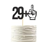 Arthsdite 29 + 1 decoración para tartas con purpurina de dedo medio, decoraciones para fiestas de cumpleaños de 30 años, divertidos suministros para fiestas de cumpleaños de treinta años