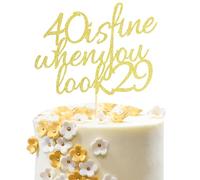 Arthsdite 40 Is Fine When You Look 29 - Decoración para tarta de feliz cumpleaños - 40 cumpleaños para mujeres, jefas, esposa, compañeros de trabajo, hermanas, mejores amigas, decoración de pastel -