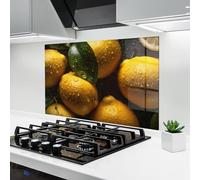 ARTHUB® Panel de Vidrio para Cocina 60x80 cm, 4mm Vidrio Templado | Protección contra Salpicaduras, Protección contra Salpicaduras para Cocina, Alimentos, Lemon After Rain