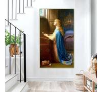 Arthur Hughes "No te olvides de mí" Lienzo impreso, póster para decoración de pared en sala de estar moderna (80x120 cm/Sin marco)